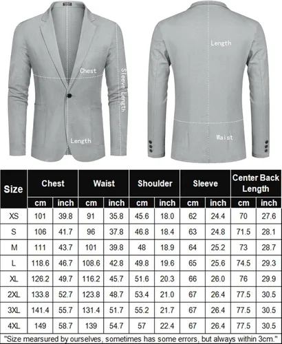 Vista 6 de COOFANDY Chaqueta deportiva casual para hombre, ajuste regular, ligera, de lino, elegante, con un botón