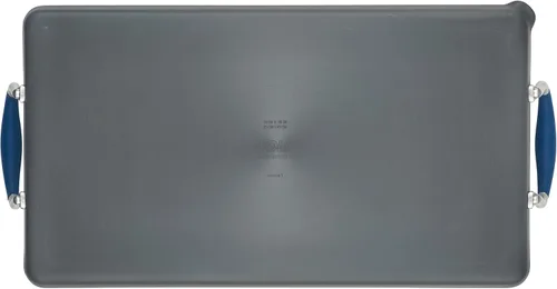 Vista 13 de Anolon Advanced Home Parrilla/Plancha Plana Antiadherente de Doble Quemador Anodizada Dura, 10 x 18 Pulgadas, Índigo