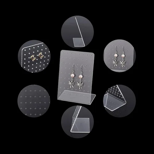 Vista 6 de PH PandaHall Soporte de acrílico para aretes de 72 agujeros, organizador de aretes de joyería, exhibidor de plástico, 3 unidades de soportes de clip