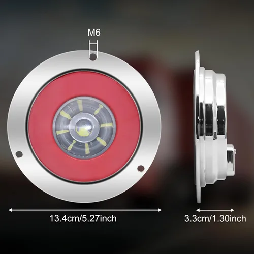 Vista 4 de Luces traseras redondas de 4 pulgadas con 24 luces LED para remolque, luces de respaldo de marcha atrás para remolque, solo CC 24 V, selladas