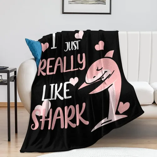 Vista 8 de Manta de tiburón para regalo, manta de franela de forro polar de 40 x 50 pulgadas, suave, acogedora y ligera, mantas para sofá, cama, sofá de viaje