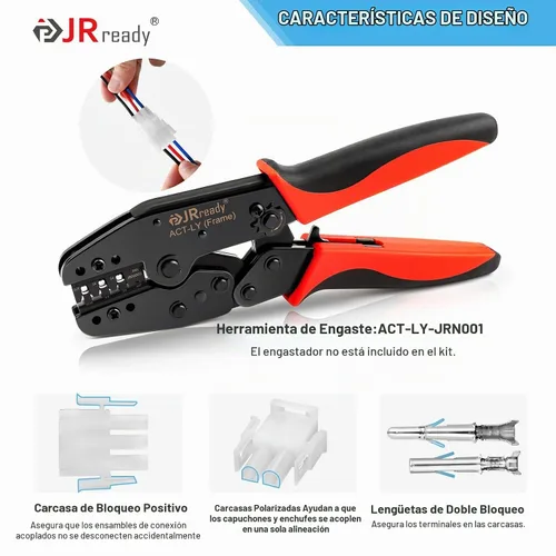 Vista 4 de JRready ST6512 Kit de conectores de 160 piezas 2.13mm 2Pin 3Pin para cables, conectores de engarce para terminales eléctricos ajustados, 14-20AWG