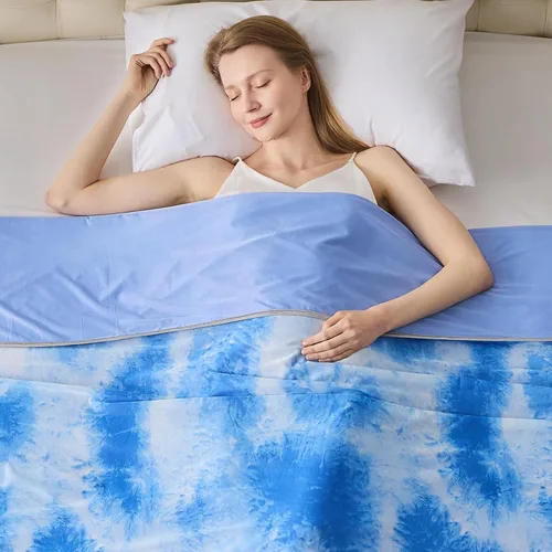 Vista 22 de Manta refrescante para durmientes calurosos tamaño individual 60"x80", manta de verano ultra fría que absorbe el calor para mantener el cuerpo