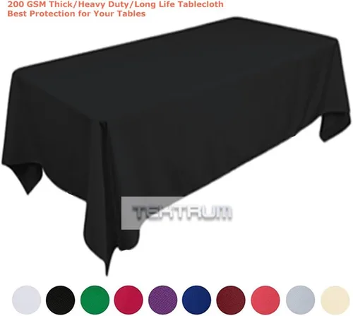 Vista 3 de Tektrum mantel rectangular de poliéster, de 60 נ102 pulgadas; tela gruesa, resistente y duradera