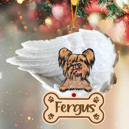 Vista 61 de Adorno de perro afgano de 1 ángel, adorno acrílico 2D personalizado conmemorativo para perros, regalo por pérdida de mascotas, regalo
