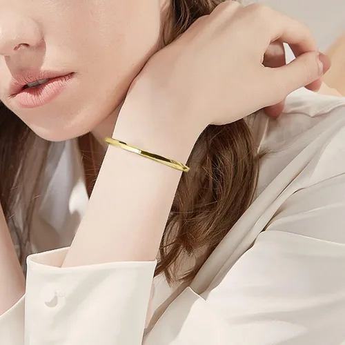 Vista 6 de HX SHARE Cuff Bracelets for Women 316 Stainless Steel Bracelet for Women Gold-Silver-Rose Gold Gifts for Girls and Women