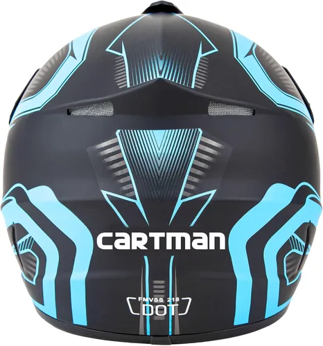 Vista 5 de CARTMAN Casco de motocross para adultos, motocross, ATV, todoterreno, casco de motocicleta de cara completa, aprobado por DOT, negro mate y azul