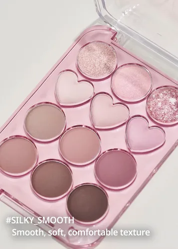Vista 7 de COLORGRAM Paleta de sombras de ojos Pin Point 01 Peach+Coral = Ultra mezclable mate, purpurina, tonos brillantes para maquillaje diario Paleta