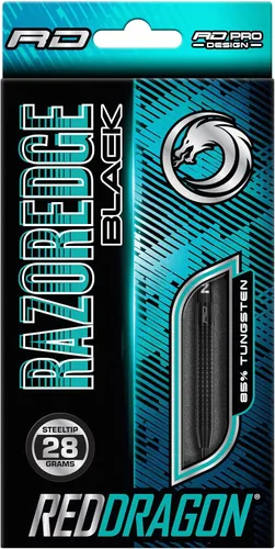 Vista 5 de RED DRAGON Razor Edge Negro 28g Dardos de tungsteno con vuelos y tallos
