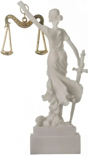 Vista 3 de Figura de estatua de la diosa griega Themis, figura ciega de abogada de justicia, regalo con base cuadrada