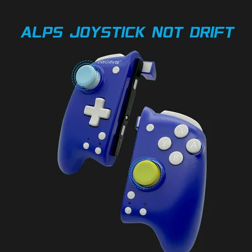 Vista 2 de COIORVIS Joy Pad Controller for SwitchSwitch OLED, Wireless Joy Con Switch Controller with Back Map ButtonTurboMotion Control (Blue) alps joystick