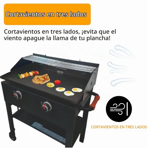Vista 3 de Juego de Protector de Viento Ajustable y Rejilla de Calentamiento para Parrilla de 22" a 28" con Grasa Trasera, Negro, Metal