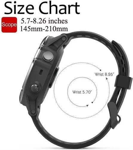 Vista 5 de Correa para Garmin Fenix 3, correa de repuesto de silicona suave para reloj inteligente Garmin Fenix 3 HR (sin rastreador)