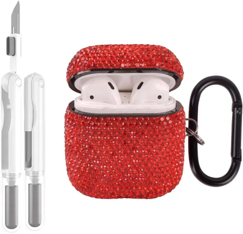 Vista 22 de Funda protectora para AirPods Pro con kit de limpieza, funda protectora de diamantes brillantes para Apple AirPod Pro de 2ª y 1ª