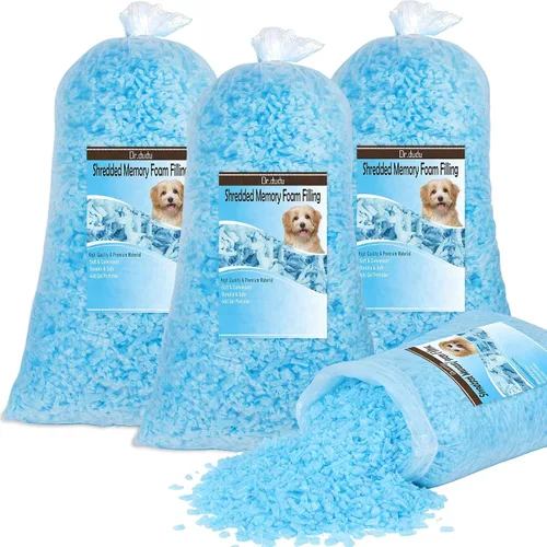 Vista 9 de DR.DUDU Espuma de relleno para puf de 2.5 libras, relleno de espuma viscoelástica de gel triturado, espuma de relleno de almohada premium suave