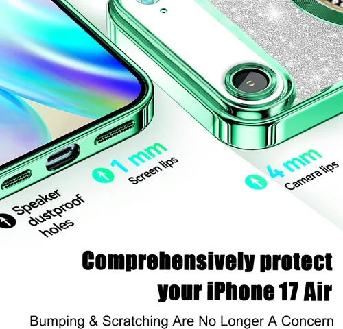 Vista 331 de Misscase Funda magnética con purpurina para iPhone 11 compatible con MagSafe, protección completa, delgada, a prueba de golpes, antiarañazos