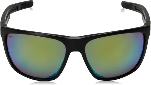 Vista 2 de Costa Man - Gafas de sol con montura negra mate, lentes de espejo azul, 2.44 pulgadas
