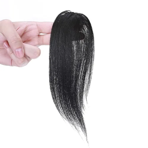 Vista 6 de SEGO Flequillo lateral con clip en cabello humano 100% real de 10 pulgadas, 2 piezas de flecos de onda francesa barrido de aspecto natural, 0.53