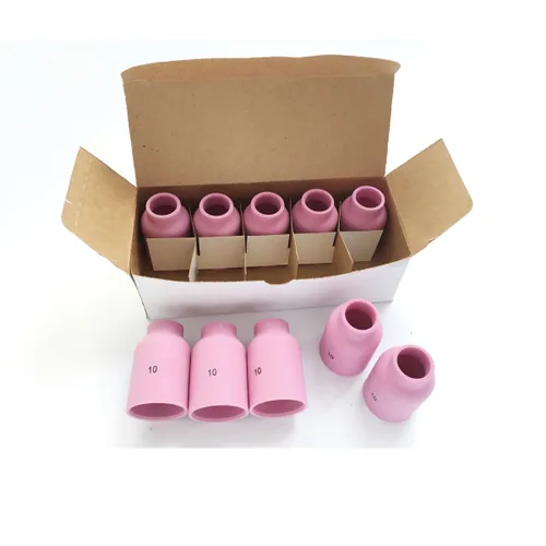 Vista 2 de 10 piezas TIG Soldador Antorcha Accesorios-Rosa Grande Lente de Gas Copa Alúmina Boquilla Escudo (Tamaño #10/53N88)