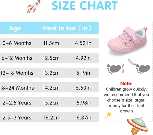 Vista 2 de FEETCITY Zapatillas de bebé para niños y niñas, zapatos de primera caminata, zapatos de cuna para recién nacidos, zapatos de meter