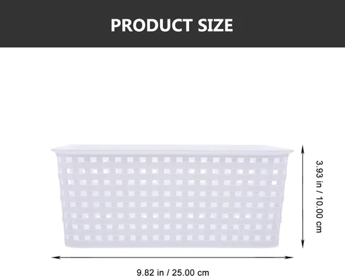 Vista 2 de Cabilock 2 cestas de almacenamiento multiusos para cocina, baño, armario, mango de diseño hueco, fácil de limpiar, ahorro de espacio