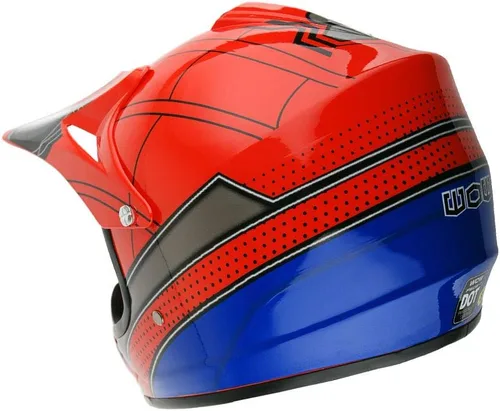 Vista 5 de WOW Casco para niños BMX MX Motocross ATV Dirt Bike Casco Spider Rojo