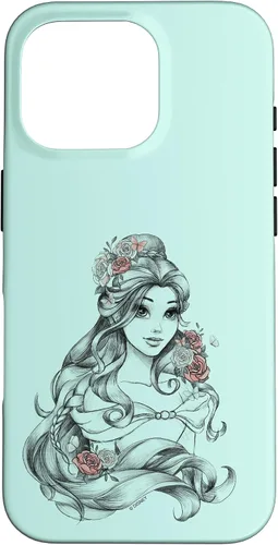 Vista 20 de iPhone 16 Disney Beauty & The Beast Floral Belle Sketch Case