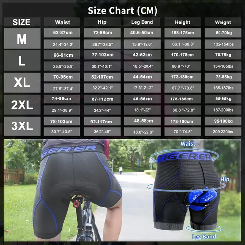 Vista 6 de X-TIGER Pantalones cortos de ciclismo para hombre con acolchado 5D, pantalones cortos de ciclismo MTB con diseño transpirable y absorbente