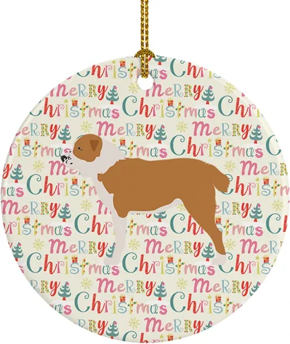 Vista 66 de Caroline's Treasures Affenpinscher - Adorno de cerámica con texto en inglés "Merry Christmas", multicolor para colgar en el árbol de Navidad