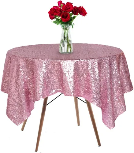 Vista 20 de Mantel de lentejuelas de 50 x 50 pulgadas, mantel negro brillante con purpurina brillante y secuencia metálica, para decoración de fiesta