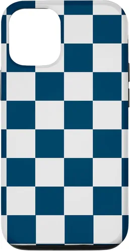 Vista 28 de Checkered Navy Blue and White Checkerboard Case for iPhone 17