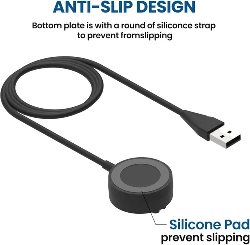 Vista 4 de Paquete de 2 cargadores compatibles con cargador solar Garmin Instinct E 3 2S 2 2X, estación de carga portátil de repuesto y cable USB de 3.3 pies