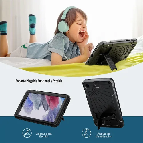 Vista 4 de TSQQST Funda Samsung Galaxy Tab A7 Lite de 8.7 pulgadas 2021 para niños Negro