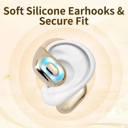 Vista 9 de Auriculares de oreja abierta, auriculares inalámbricos Bluetooth 5.4 con pantalla digital inteligente, sonido potente, llamadas claras, IPX4