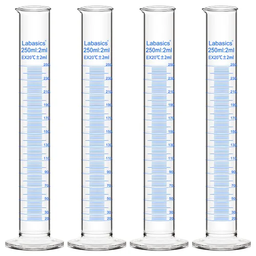 Vista 8 de Labasics Cilindro graduado de pared pesada de vidrio borosilicato, 4 unidades, 0.3 fl oz