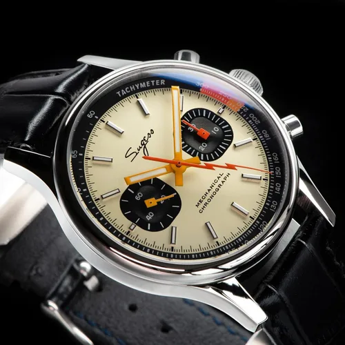 Vista 4 de Sugess SUCHP005K V2 SWAN Neck x Exhibition case Back Chrono Mens Watch Seagull 1963 Cronógrafo