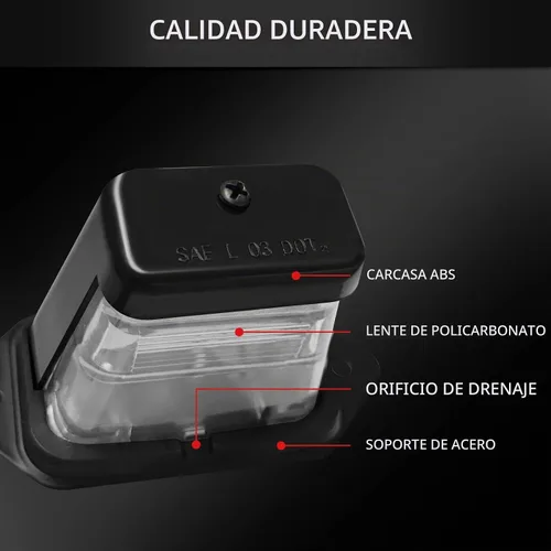 Vista 3 de Marco de matrícula LED con luz – Soporte para matrícula de remolque – Montaje de soporte, DOT FMVSS 108, SAE L, impermeable, 12V DC – Luces