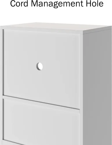 Vista 5 de Lavish Home - Soporte para microondas con cajón, armario de almacenamiento con puertas y ruedas de bloqueo, almacenamiento independiente de cocina