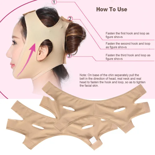 Vista 5 de Máscara adelgazante facial, cinturón adelgazante para levantamiento de cara, mejilla facial en forma de V, correa de máscara delgada, línea facial