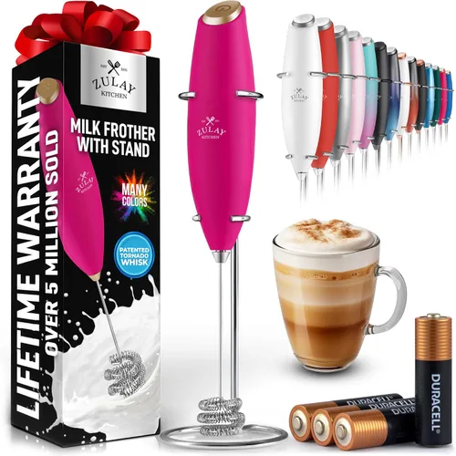 Vista 79 de Zulay Milk Boss Espumador de leche potente manual, hace espuma para latte, batidor para mezclar bebidas, café, miniespumador para capuchino, frappé