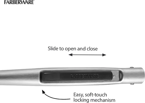 Vista 6 de Farberware Pinzas de cocina de silicona profesional de 12 pulgadas, mecanismo de bloqueo con una sola mano, agarre festoneado, pinzas de cocina
