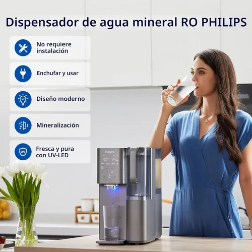 Vista 8 de Filtro de agua por ósmosis inversa de mostrador ADD6928DG/37 de Philips, dispensador de agua fría y caliente, sistema purificador dispensador