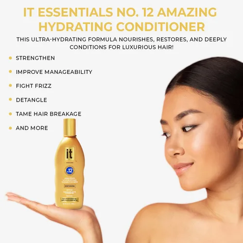 Vista 2 de IT Essentials No. 12 Amazing Hydrating Conditioner Professional: todo tipo de cabello infundido con aceite de abisinio y aceite de girasol