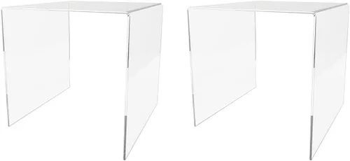 Vista 18 de Marketing Holders Plataforma elevadora de acrílico transparente Pantalla cuadrada de 3 pulgadas de ancho de 3 lados Encimería Escaparate