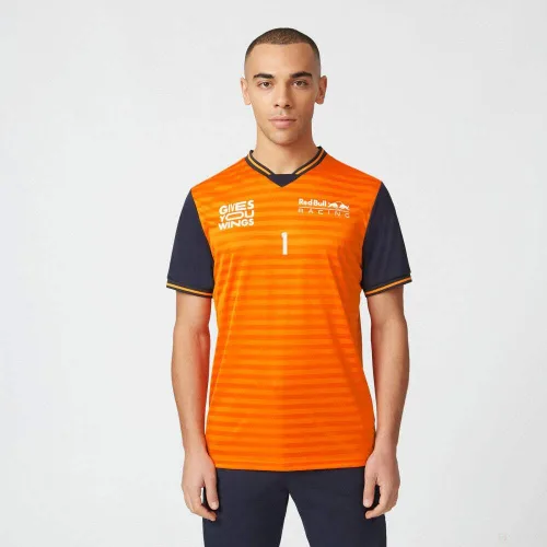 Vista 3 de Red Bull Racing F1 Max Verstappen - Camiseta para hombre, Naranja