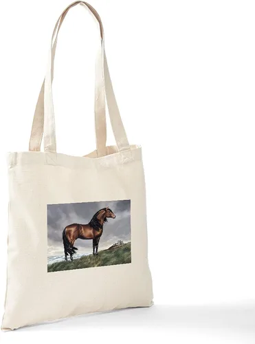 Vista 7 de CafePress Id Rather Be Riding! Bolsa de mano de caballo Bolsa de lona natural, bolsa de compras de tela, Caqui