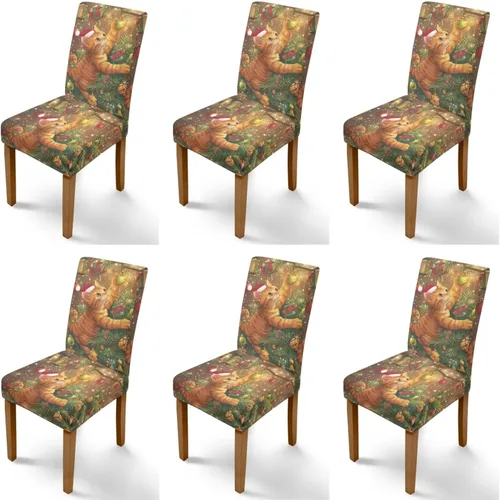 Vista 38 de Rnyleeg Juego de 1 fundas para sillas de comedor de Navidad, fundas para sillas de comedor, diseño étnico, diseño étnico, suave, lavable, para Arco