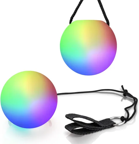 Vista 5 de LED Poi Ball - Juguete de rave con luz giratoria (juego de 2) bolas Poi que cambian