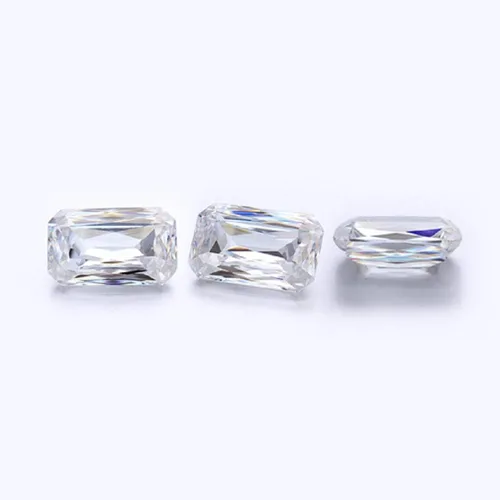 Vista 5 de ERAA Jewel - Moissanita suelta de 1 quilate, diamante de moissanita incoloro, claridad VVS1, piedra preciosa brillante de corte cruzado esmeralda