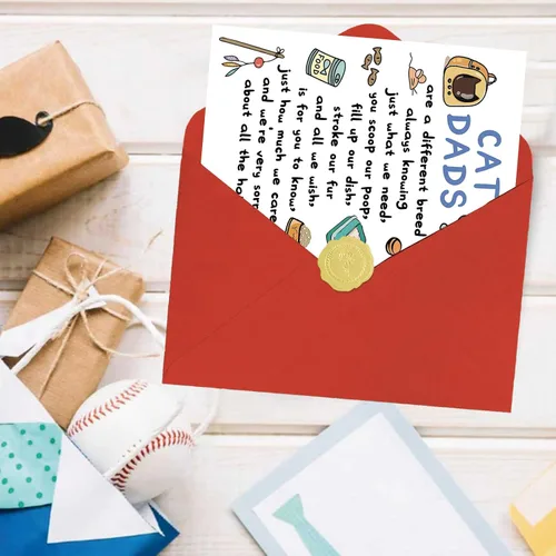Vista 5 de YiKaLus Divertida tarjeta para el día del padre, gran regalo para el día del padre de parte de un gato Cat Dad